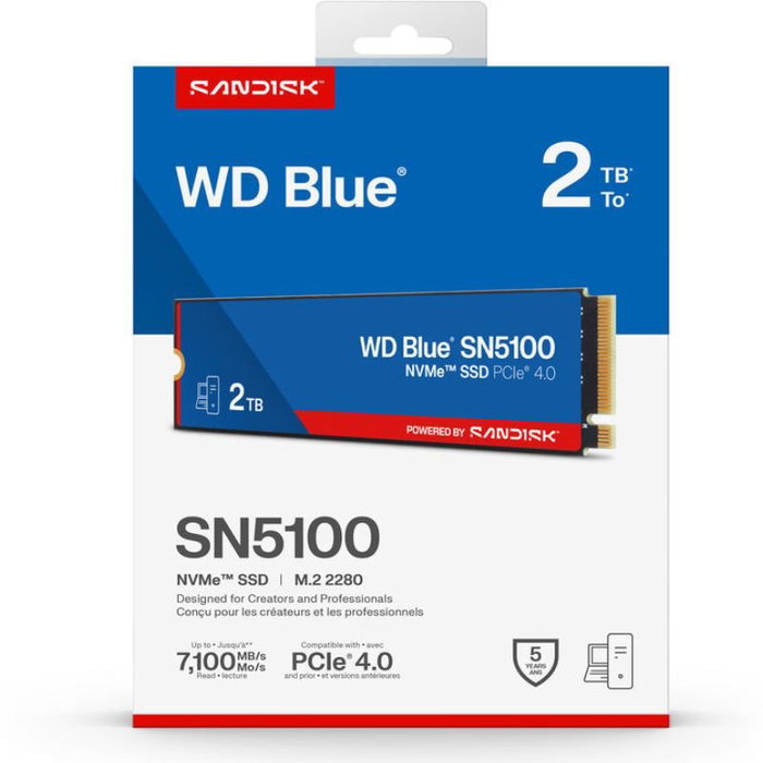 Western Digital WD Blue SN5100 2 TB M.2 PCIe 4.0 NVMe Western Digital WD Blue SN5100 2 TB M.2 PCIe 4.0 NVMe